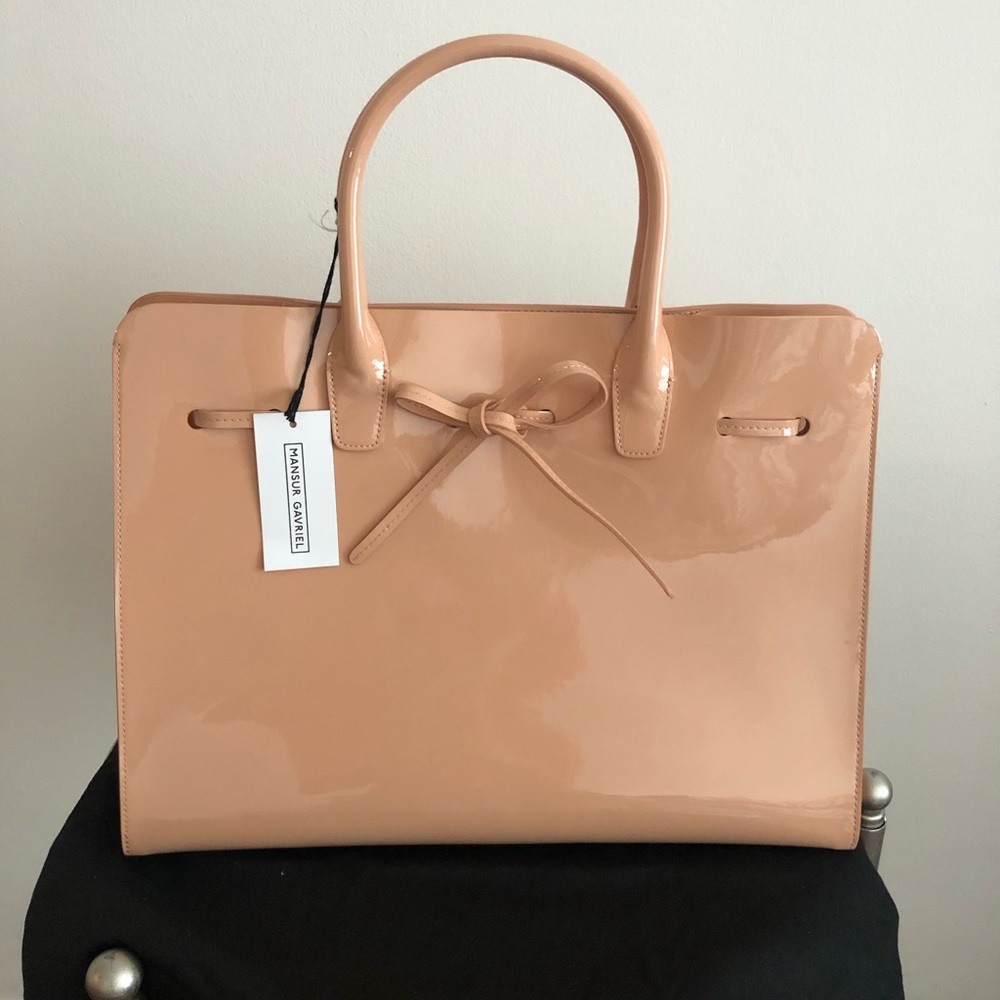⚡️SALE⚡️NWT Mansur Gavriel large sun bag patent - Picture 2 of 4
